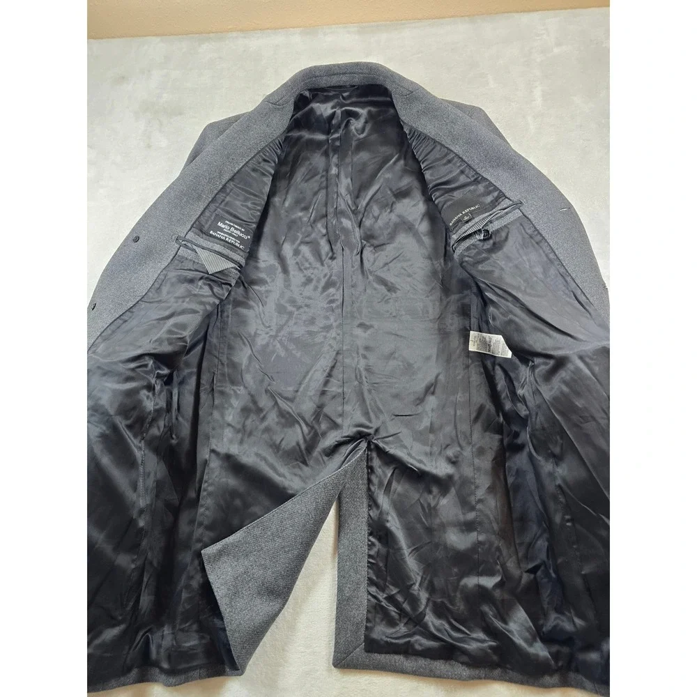 Banana Republic Overcoat Mens Small Gray Wool Italian Fabric Mario Bellucci